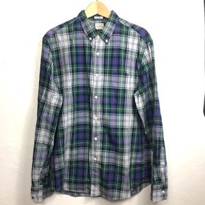 J. Crew Button Up Men’s Classic Green Shirt Size L